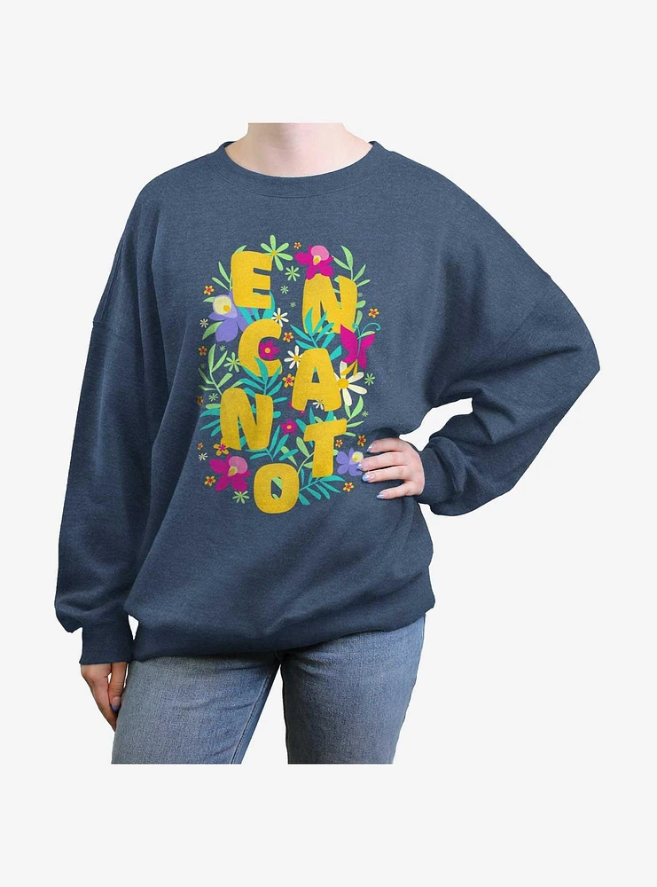 Disney Encanto Flower Arrangement Girls Oversized Sweatshirt