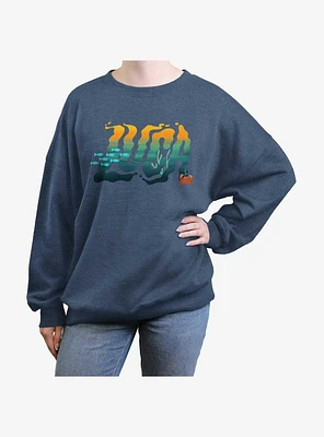 Disney Pixar Luca Sea Logo Girls Oversized Sweatshirt