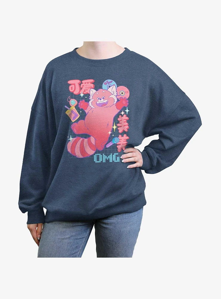 Disney Pixar Turning Red Panda OMG Girls Oversized Sweatshirt