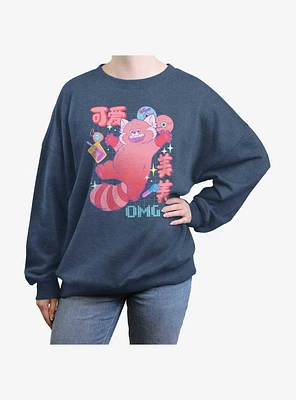 Disney Pixar Turning Red Panda OMG Girls Oversized Sweatshirt