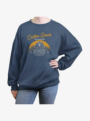 Yellowstone Montana Dutton Ranch Girls Oversized Sweatshirt