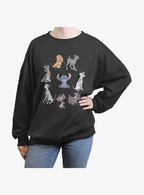 Disney Dogs Girls Oversized Sweatshirt