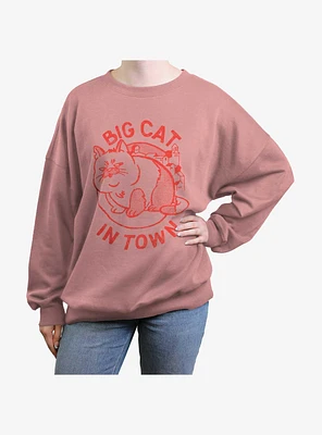 Disney Pixar Luca Big Cat Girls Oversized Sweatshirt