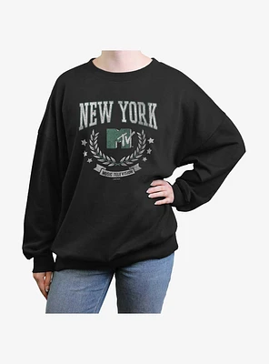 MTV New York Collegiate Girls Oversized Sweatshirt