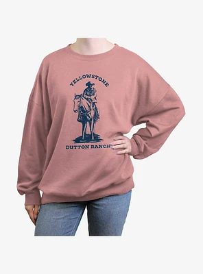 Yellowstone Dutton Ranch Distressed Girls Oversized Sweatshirt