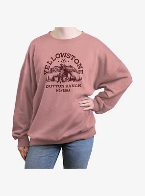Yellowstone Vintage Dutton Ranch Girls Oversized Sweatshirt
