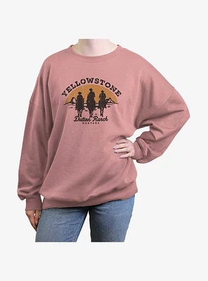Yellowstone Sun Dutton Ranch Girls Oversized Sweatshirt