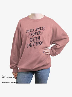 Yellowstone Sorta Sweet Beth Girls Oversized Sweatshirt
