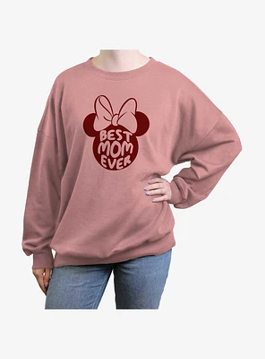 Disney Minnie Mouse Best Mom Ever Girls Oversized Sweatshirt