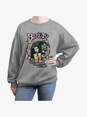 Disney Beauty And The Beast Found Within Girls Oversized Sweatshirt