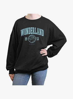 Disney Alice Wonderland Collegiate Girls Oversized Sweatshirt
