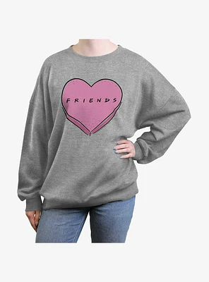 Friends Candy Heart Girls Oversized Sweatshirt