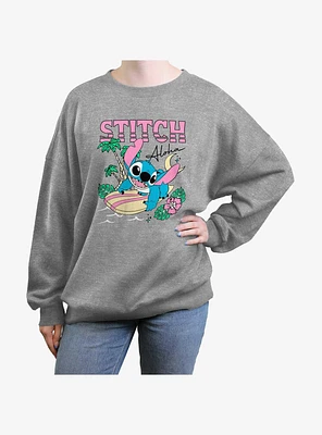 Disney Lilo & Stitch Aloha Girls Oversized Sweatshirt