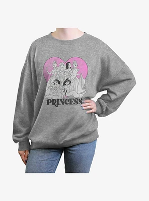 Disney Princesses Heart Girls Oversized Sweatshirt