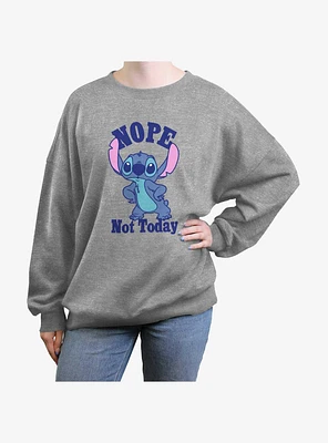 Disney Lilo & Stitch Nope Not Today Girls Oversized Sweatshirt