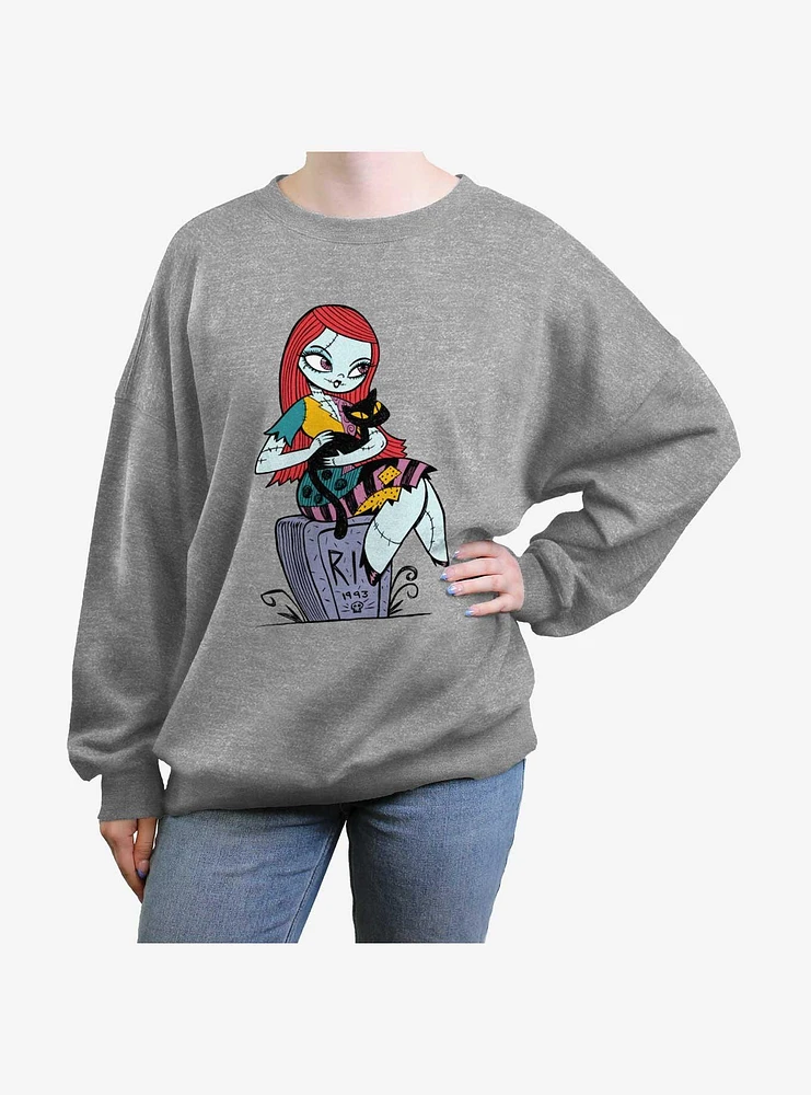 Disney Nightmare Before Christmas Sally Whimsical Girls Oversized Sweatshirt