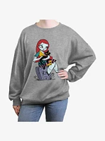 Disney Nightmare Before Christmas Sally Whimsical Girls Oversized Sweatshirt