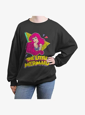 Disney The Little Mermaid Retro Portrait Girls Oversized Sweatshirt