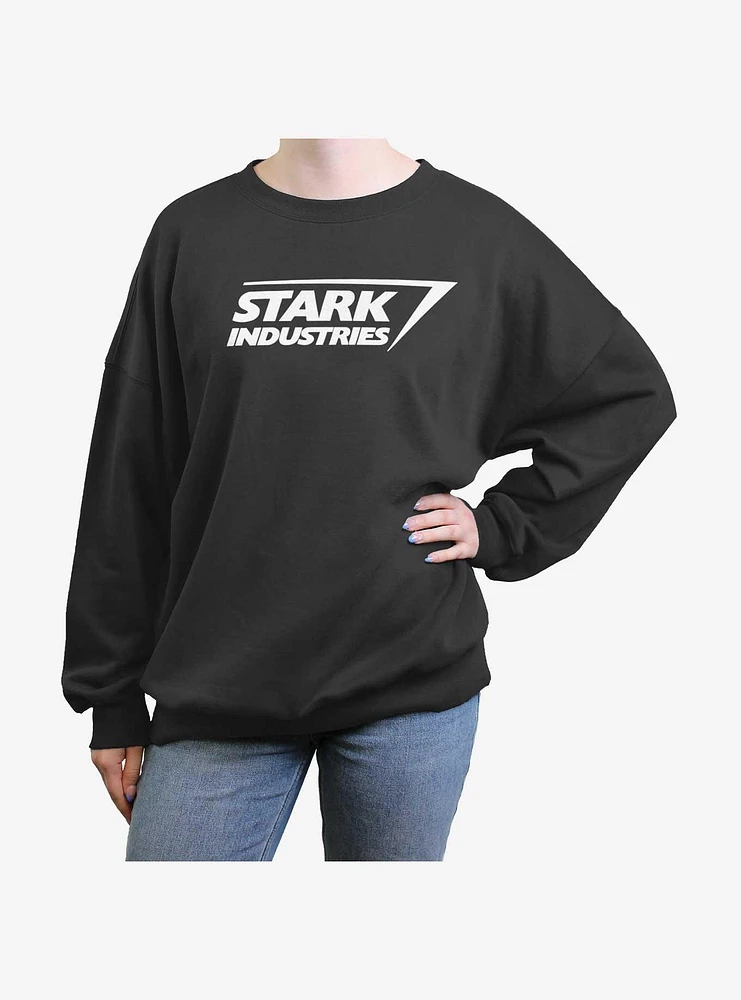 Marvel Iron Man Stark Industries Logo Girls Oversized Sweatshirt