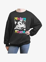 Disney Mickey Mouse one of a kind distressed Girls Oversized Sweatshirt