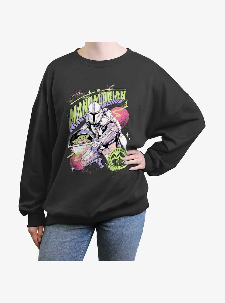 Star Wars The Mandalorian Vintage Colors Girls Oversized Sweatshirt