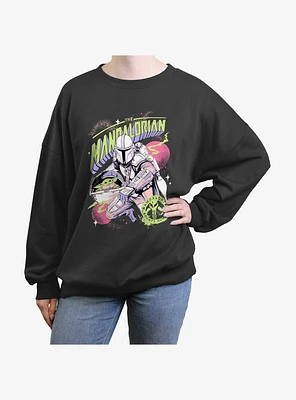 Star Wars The Mandalorian Vintage Colors Girls Oversized Sweatshirt
