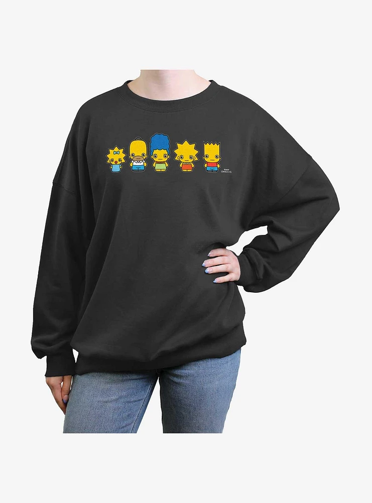 The Simpsons Chibi Lineup Womens Oversized Sweatshirt