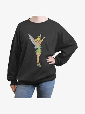 Disney Tinker Bell Color Sketch Womens Oversized Sweatshirt