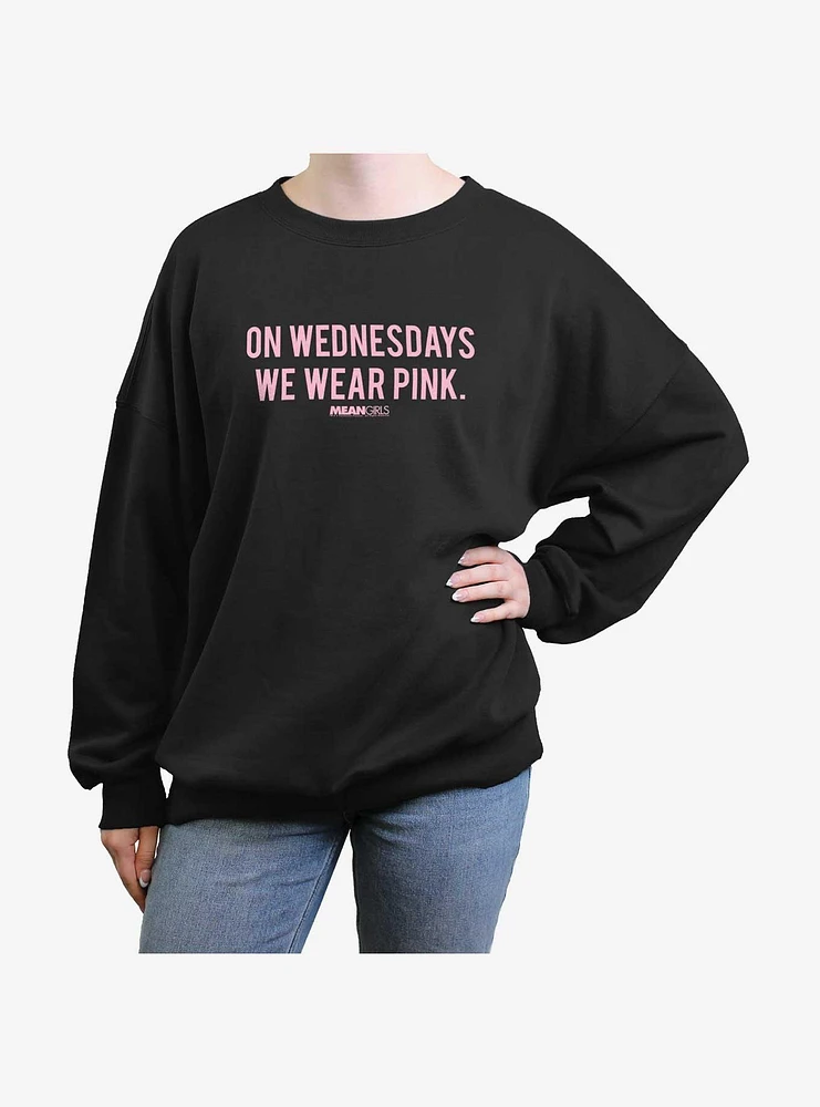 Mean Girls Wednesdays We Wear Pink Womens Oversized Sweatshirt