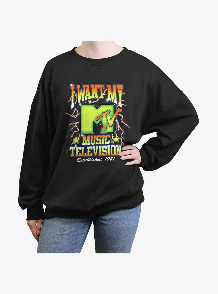 MTV I Want My Womens Oversized Sweatshirt