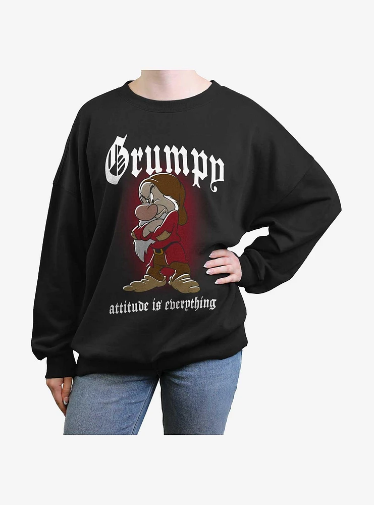 Disney Snow White & The Seven Dwarfs Grumpy Attitude Womens Oversized Sweatshirt