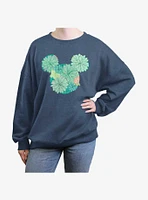 Disney Mickey Mouse Succulents Womens Oversized Sweatshirt