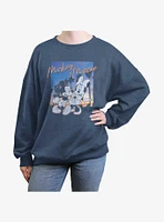 Disney Mickey Mouse Sunset Couple Womens Oversized Sweatshirt