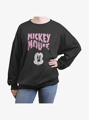 Disney Mickey Mouse Wavy Womens Oversized Sweatshirt