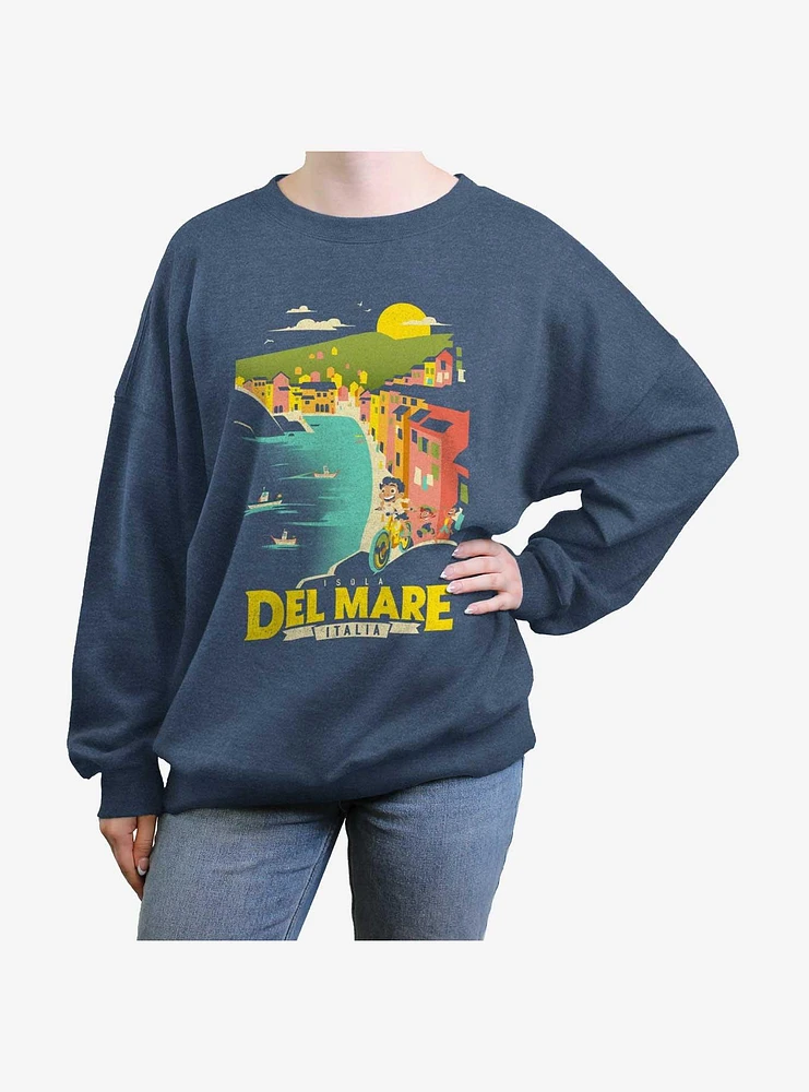 Disney Pixar Luca Del Mare Womens Oversized Sweatshirt