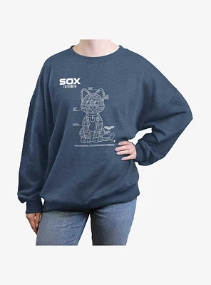 Disney Lightyear Sox Tech Womens Oversized Sweatshirt