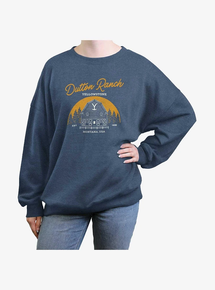 Yellowstone Montana Dutton Ranch Womens Oversized Sweatshirt