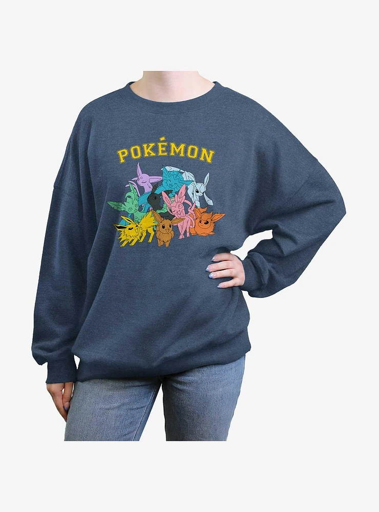 Pokemon Gotta Catch Eeveelutions Womens Oversized Sweatshirt