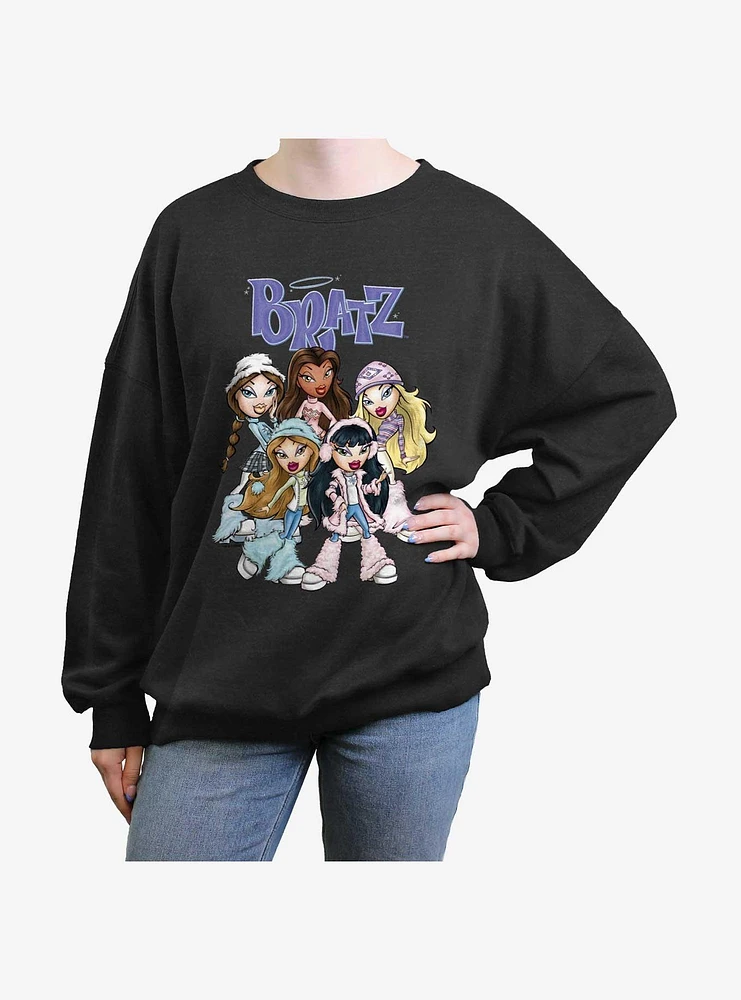 Bratz Winter Friends Womens Oversized Sweatshirt