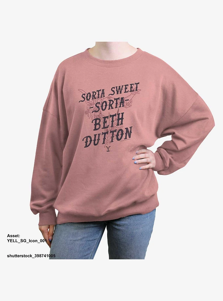 Yellowstone Sorta Sweet Beth Womens Oversized Sweatshirt