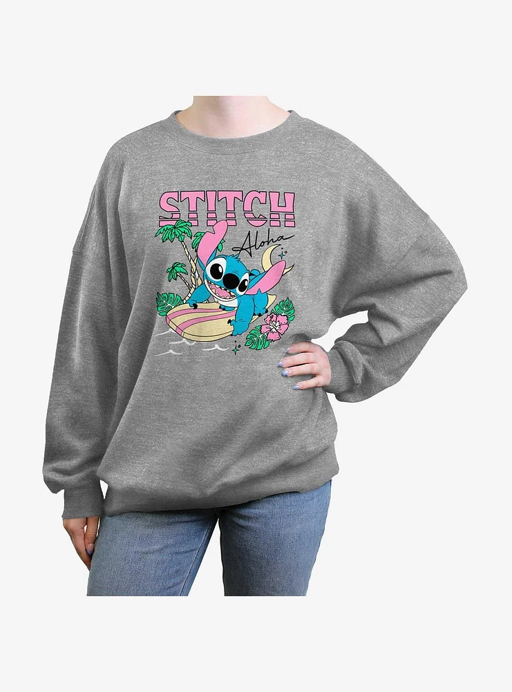 Disney Lilo & Stitch Aloha Womens Oversized Sweatshirt