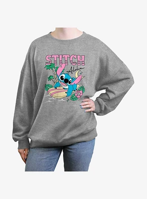 Disney Lilo & Stitch Aloha Womens Oversized Sweatshirt