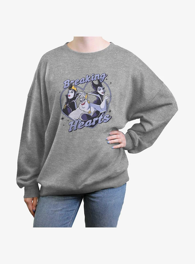 Disney Villains Breaking Hearts Womens Oversized Sweatshirt