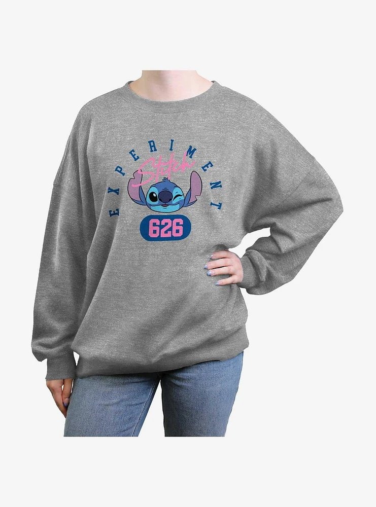 Disney Lilo & Stitch Experiment 626 Collegiate Womens Oversized Sweatshirt