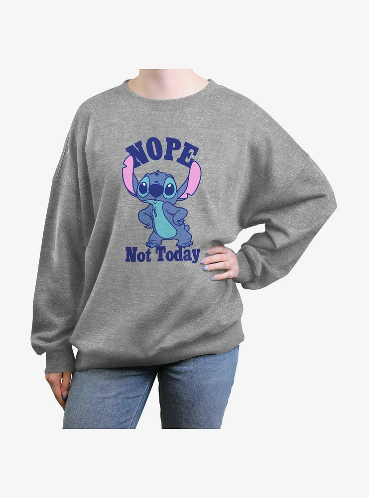 Disney Lilo & Stitch Nope Not Today Womens Oversized Sweatshirt