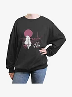 Disney Aristocats Together Paris Womens Oversized Sweatshirt