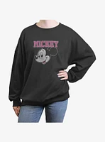 Disney Mickey Mouse collegiate head Womens Oversized Sweatshirt