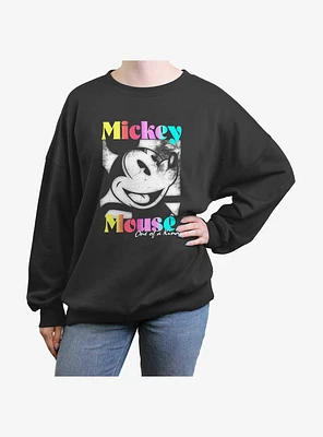 Disney Mickey Mouse one of a kind distressed Womens Oversized Sweatshirt