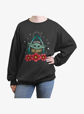 Star Wars The Mandalorian Child Planchette Womens Oversized Sweatshirt