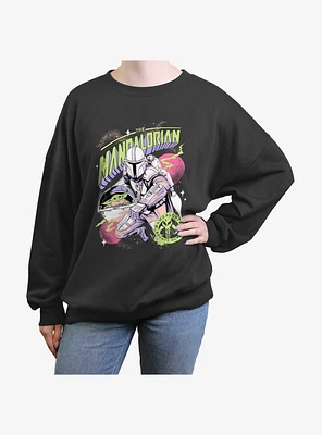 Star Wars The Mandalorian Vintage Colors Womens Oversized Sweatshirt